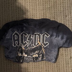 Liquid Blue Black and Gray AC/DC Graphic Muscle Tee